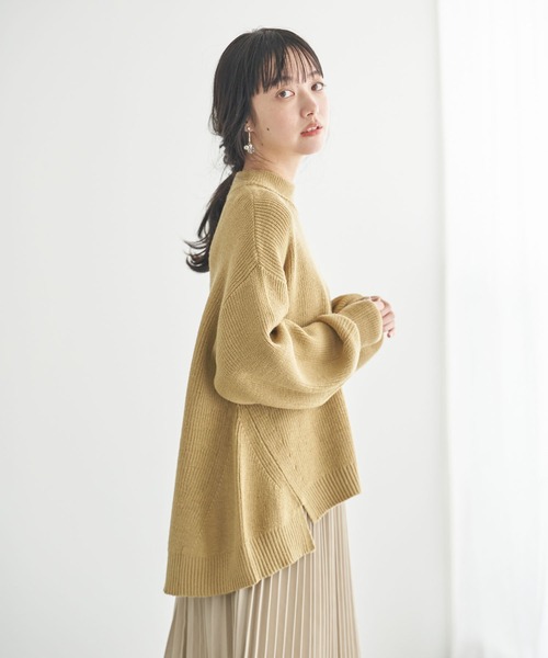 earth music&ecology（アースミュージックアンドエコロジー）の「ハイネック畦ニットプルオーバー　＊（ニット/セーター・レディース・マスタード/モカ/ブラック/ホワイト系その他2/ブルー/チャコールグレー/パープル/ブラウン・FREE）」の8枚目の写真