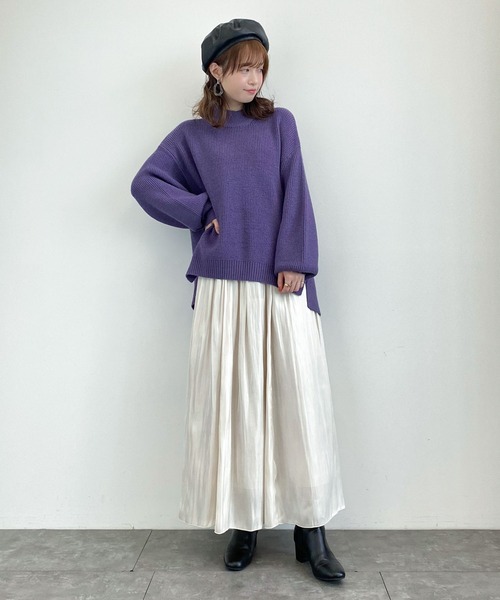 earth music&ecology（アースミュージックアンドエコロジー）の「ハイネック畦ニットプルオーバー　＊（ニット/セーター・レディース・マスタード/モカ/ブラック/ホワイト系その他2/ブルー/チャコールグレー/パープル/ブラウン・FREE）」の11枚目の写真