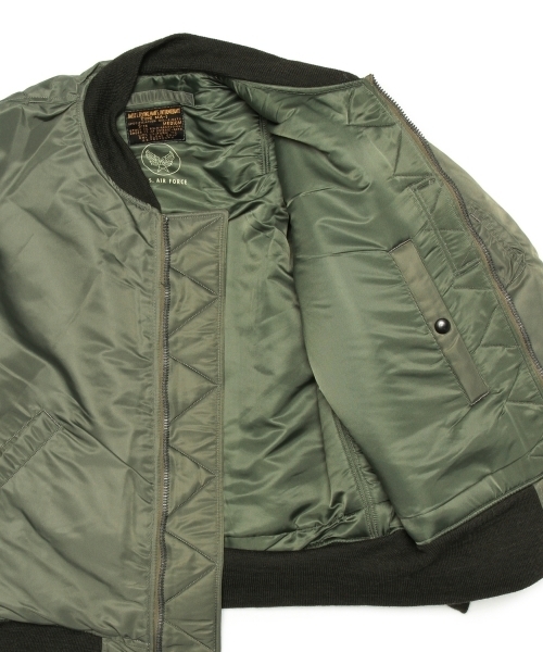 BEAMS MA-1 (オリーブグリーン MA-1ジャケット) BEAMS（ビームス）リラックスフィット THERMOLITE(R) MA-1 （撥