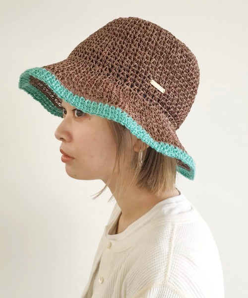 kaorinomori（カオリノモリ）の「【カオリノモリ】ｽﾄﾚｰﾄﾞﾊｯﾄ（ハット・レディース・ベージュ/ブラウン・M/57.5cm）」の2枚目の写真