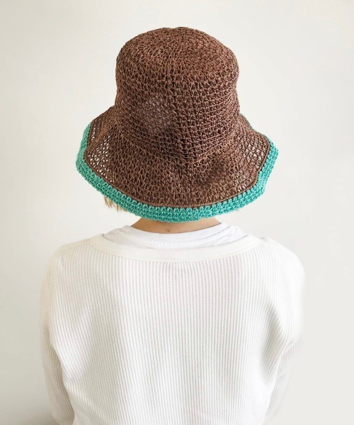 kaorinomori（カオリノモリ）の「【カオリノモリ】ｽﾄﾚｰﾄﾞﾊｯﾄ（ハット・レディース・ベージュ/ブラウン・M/57.5cm）」の5枚目の写真