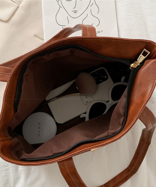 aimoha(アイモハ)の「大容量シンプルトートバッグ(トートバッグ・レディース・ブラック/ピンク/ブラウン/ベージュ・FREE)」の14枚目の写真