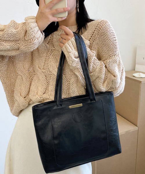 aimoha(アイモハ)の「大容量シンプルトートバッグ(トートバッグ・レディース・ブラック/ピンク/ブラウン/ベージュ・FREE)」の22枚目の写真