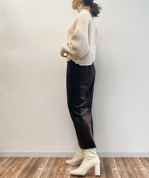 earth music&ecology(アースミュージックアンドエコロジー)の「カノコニットボトルネックプルオーバー *(ニット/セーター・レディース・ライトベージュ/ラベンダー/ミント/アイボリー・FREE)」の8枚目の写真