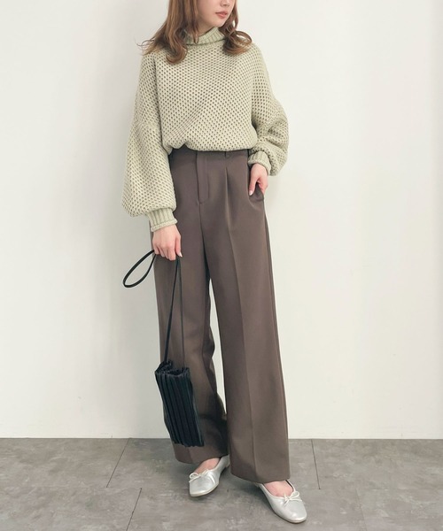 earth music&ecology(アースミュージックアンドエコロジー)の「カノコニットボトルネックプルオーバー *(ニット/セーター・レディース・ライトベージュ/ラベンダー/ミント/アイボリー・FREE)」の18枚目の写真