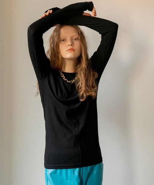 MAISON SPECIAL(メゾンスペシャル)の「フライスクルーネックトップ【MAISON SPECIAL/メゾンスペシャル】(Tシャツ/カットソー・レディース・ホワイト/ブラック/ブルー/グリーン/アイボリー・FREE)」の1枚目の写真