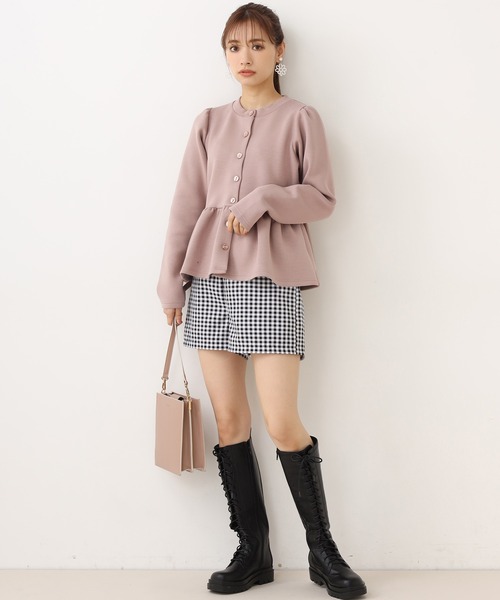 one after another NICE CLAUP（ワンアフターアナザーナイスクラップ）の「【Web限定】ペプラムカーディガントップス（Tシャツ/カットソー・レディース・アイボリー/モカ/ライトベージュ/ピンク・FREE）」の16枚目の写真