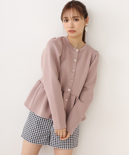 one after another NICE CLAUP（ワンアフターアナザーナイスクラップ）の「【Web限定】ペプラムカーディガントップス（Tシャツ/カットソー・レディース・アイボリー/モカ/ライトベージュ/ピンク・FREE）」の20枚目の写真