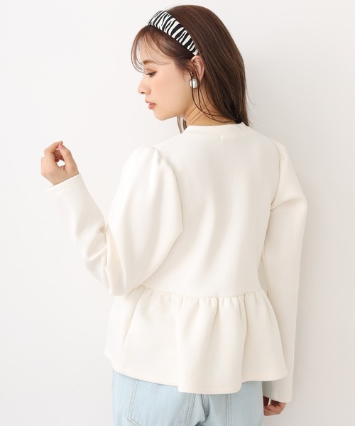 one after another NICE CLAUP（ワンアフターアナザーナイスクラップ）の「【Web限定】ペプラムカーディガントップス（Tシャツ/カットソー・レディース・アイボリー/モカ/ライトベージュ/ピンク・FREE）」の13枚目の写真