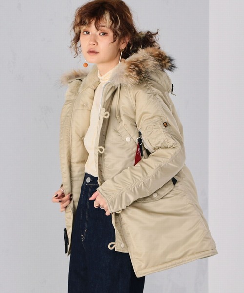 セール Alpha Ladies N 3b タイトモデル リアルファー ミリタリージャケット Alpha アルファ のファッション通販 Zozotown