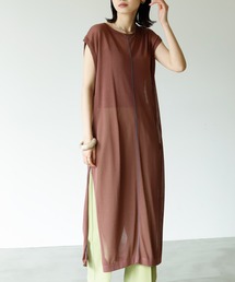 Birthday room | シアー ライン ロング パイピング ニット クルーネック ワンピース(ワンピース)