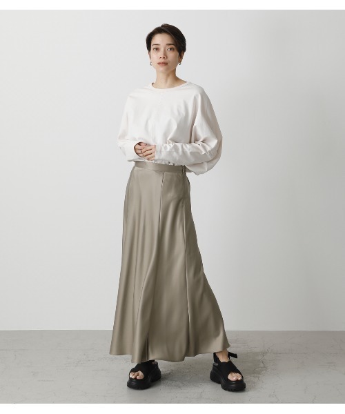 blby narrow skirt（ナロースカート） SATIN NARROW SKIRT/サテンナロースカート（スカート）｜AZUL BY