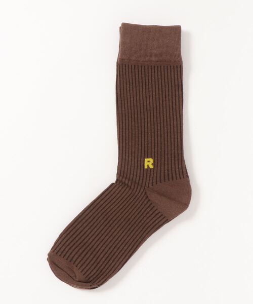 Fun & Daily（ファンアンドデイリー）の「F&D : レトロカラーリブソックス（ソックス/靴下・レディース・オレンジ/ブラック/オリーブ/ホワイト/パープル/イエロー/グリーン/ブラウン/グレー/ピンク・FREE）」の4枚目の写真