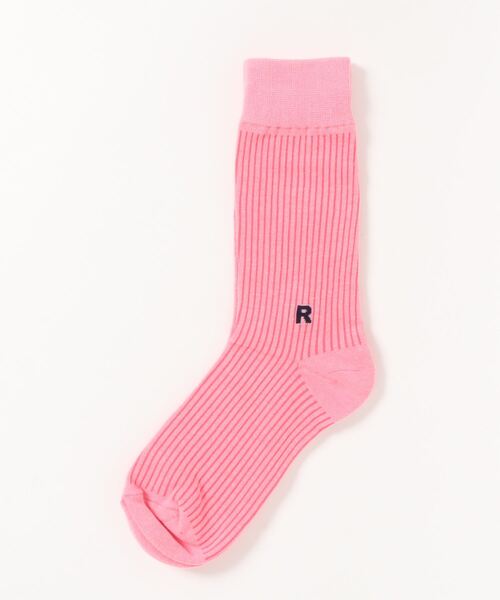 Fun & Daily（ファンアンドデイリー）の「F&D : レトロカラーリブソックス（ソックス/靴下・レディース・オレンジ/ブラック/オリーブ/ホワイト/パープル/イエロー/グリーン/ブラウン/グレー/ピンク・FREE）」の9枚目の写真