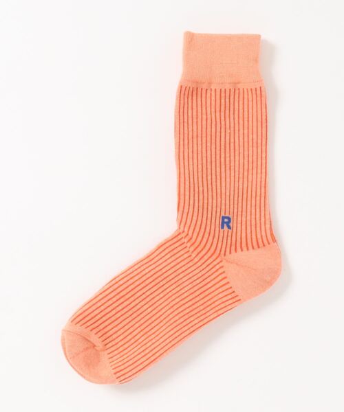 Fun & Daily（ファンアンドデイリー）の「F&D : レトロカラーリブソックス（ソックス/靴下・レディース・オレンジ/ブラック/オリーブ/ホワイト/パープル/イエロー/グリーン/ブラウン/グレー/ピンク・FREE）」の10枚目の写真