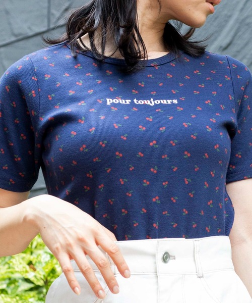 WEGO(ウィゴー)の「WEGO/ロゴ刺繍リブTシャツ(Tシャツ/カットソー・レディース・ホワイト系その他/ホワイト/グリーン/その他2/サックスブルー/その他1/アイボリー/ライトパープル/その他3/ライトブラウン/ブラック/ダークグリーン・FREE)」の12枚目の写真