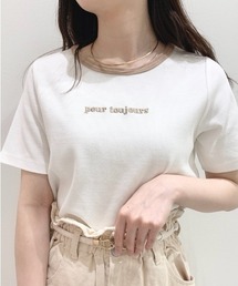 WEGO/ロゴ刺繍リブTシャツ