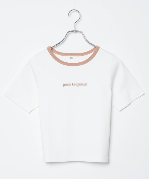 WEGO(ウィゴー)の「WEGO/ロゴ刺繍リブTシャツ(Tシャツ/カットソー・レディース・ホワイト系その他/ホワイト/グリーン/その他2/サックスブルー/その他1/アイボリー/ライトパープル/その他3/ライトブラウン/ブラック/ダークグリーン・FREE)」の19枚目の写真