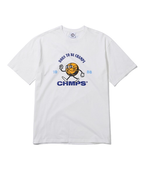 BORN CHAMPS(ボーンチャンプス)の「『BORN CHAMPS/ボーンチャンプス』WALKING BASKET BALL TEE/ウォーキングバスケットボール 半袖Tシャツ(Tシャツ/カットソー・レディース・ホワイト/グリーン/ブルー・M/L)」の2枚目の写真