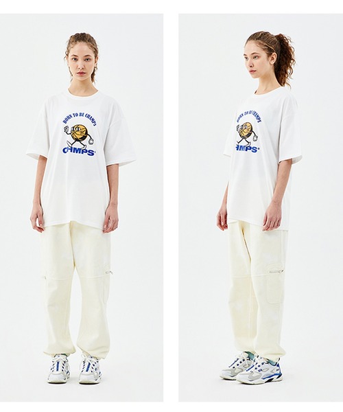 BORN CHAMPS(ボーンチャンプス)の「『BORN CHAMPS/ボーンチャンプス』WALKING BASKET BALL TEE/ウォーキングバスケットボール 半袖Tシャツ(Tシャツ/カットソー・レディース・ホワイト/グリーン/ブルー・M/L)」の7枚目の写真