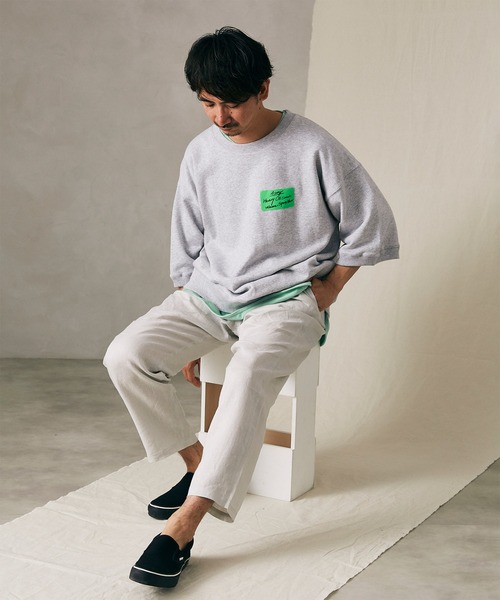 JOURNAL STANDARD relume（ジャーナルスタンダード　レリューム）の「FLANDERS LINEN PLAYING イージーパンツ（スラックス・メンズ・ブラック/ブラウン/ホワイト×ホワイト・SMALL/MEDIUM/LARGE）」の21枚目の写真