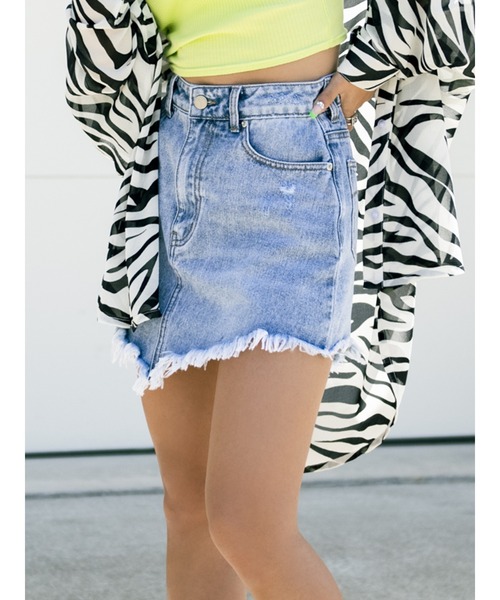 EGOIST（エゴイスト）の「インナー付ダメージデニムスカート（デニムスカート・レディース・ホワイト/ブルー・M/S）」の17枚目の写真