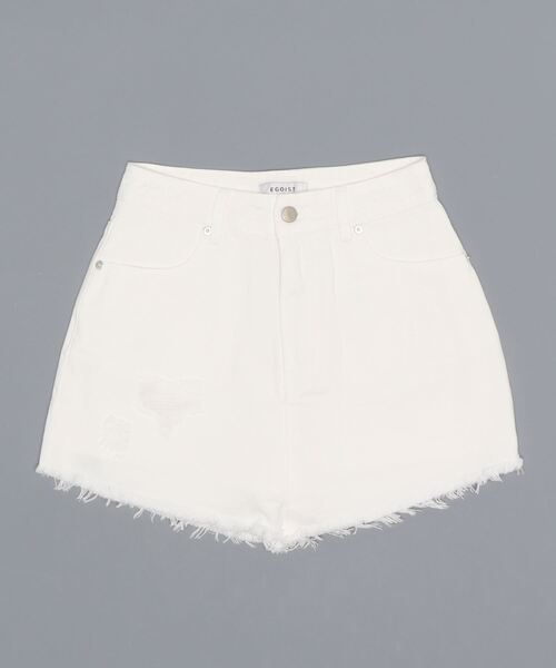 EGOIST（エゴイスト）の「インナー付ダメージデニムスカート（デニムスカート・レディース・ホワイト/ブルー・M/S）」の3枚目の写真