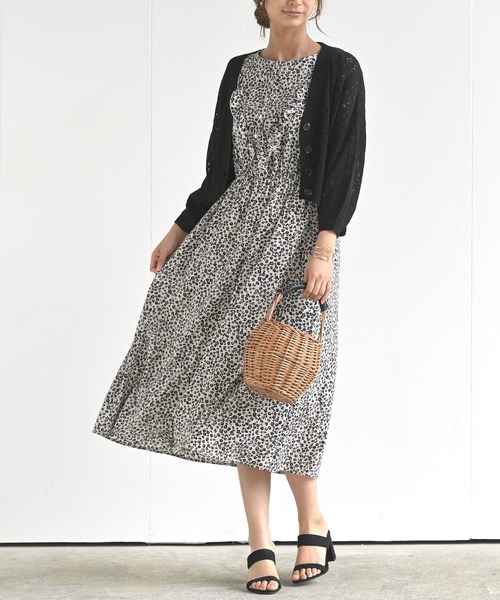 rps（アールピーエス）の「透かし柄ショートニットカーディガン（カーディガン/ボレロ・レディース・ブラック/アイボリー/ラベンダー・M）」の5枚目の写真