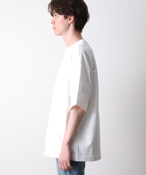 JUNRED（ジュンレッド）の「ライトタッチルーズTEE（Tシャツ/カットソー・メンズ・ホワイト/ダークブラウン/ミント/サックスブルー・S/M/L）」の10枚目の写真