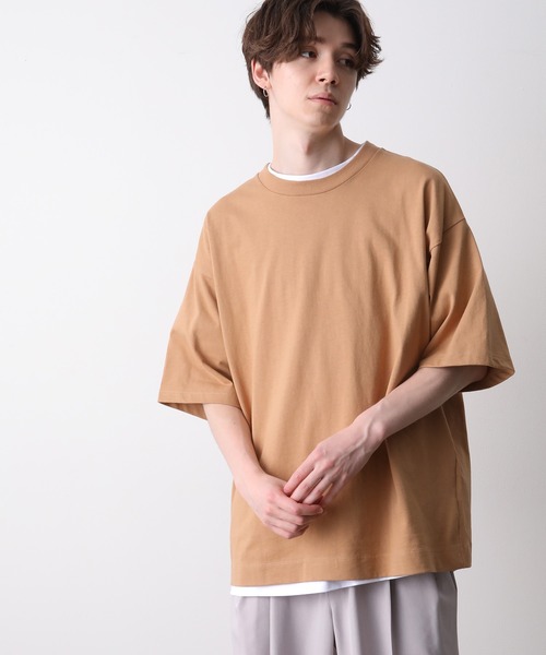 JUNRED（ジュンレッド）の「ライトタッチルーズTEE（Tシャツ/カットソー・メンズ・ホワイト/ダークブラウン/ミント/サックスブルー・S/M/L）」の14枚目の写真