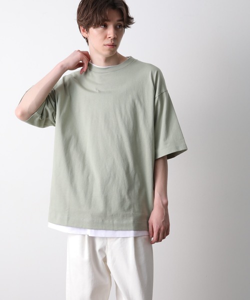 JUNRED（ジュンレッド）の「ライトタッチルーズTEE（Tシャツ/カットソー・メンズ・ホワイト/ダークブラウン/ミント/サックスブルー・S/M/L）」の17枚目の写真