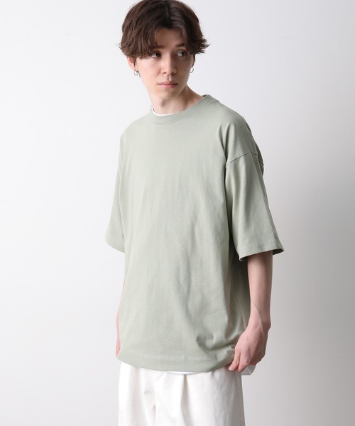 JUNRED（ジュンレッド）の「ライトタッチルーズTEE（Tシャツ/カットソー・メンズ・ホワイト/ダークブラウン/ミント/サックスブルー・S/M/L）」の8枚目の写真