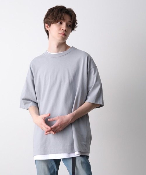 JUNRED（ジュンレッド）の「ライトタッチルーズTEE（Tシャツ/カットソー・メンズ・ホワイト/ダークブラウン/ミント/サックスブルー・S/M/L）」の18枚目の写真