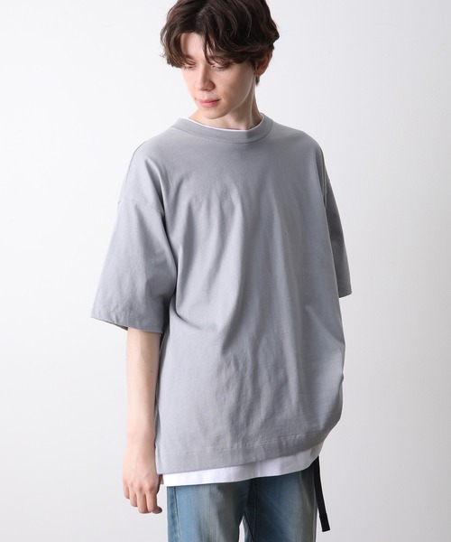 JUNRED（ジュンレッド）の「ライトタッチルーズTEE（Tシャツ/カットソー・メンズ・ホワイト/ダークブラウン/ミント/サックスブルー・S/M/L）」の9枚目の写真