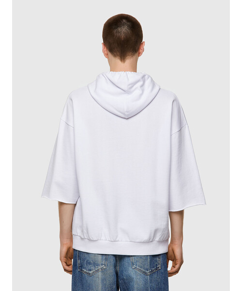 DIESEL（ディーゼル）の「メンズ スウェットパーカー カットオフ（パーカー・メンズ・ブラック/ホワイト・LARGE/SMALL/XX-LARGE/X-LARGE/X-SMALL/MEDIUM）」の4枚目の写真