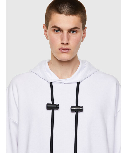 DIESEL（ディーゼル）の「メンズ スウェットパーカー カットオフ（パーカー・メンズ・ブラック/ホワイト・LARGE/SMALL/XX-LARGE/X-LARGE/X-SMALL/MEDIUM）」の3枚目の写真