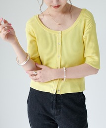 DISCOAT | リブショートカーディガン(カーディガン/ボレロ)