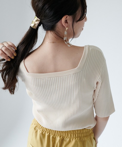 DISCOAT（ディスコート）の「リブショートカーディガン（カーディガン/ボレロ・レディース・アイボリー/グリーン/ネイビー/イエロー・FREE）」の18枚目の写真