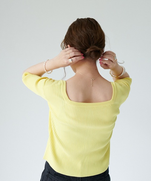 DISCOAT（ディスコート）の「リブショートカーディガン（カーディガン/ボレロ・レディース・アイボリー/グリーン/ネイビー/イエロー・FREE）」の21枚目の写真