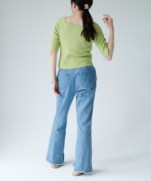 DISCOAT（ディスコート）の「リブショートカーディガン（カーディガン/ボレロ・レディース・アイボリー/グリーン/ネイビー/イエロー・FREE）」の19枚目の写真