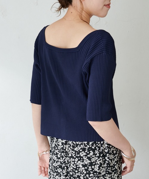 DISCOAT（ディスコート）の「リブショートカーディガン（カーディガン/ボレロ・レディース・アイボリー/グリーン/ネイビー/イエロー・FREE）」の20枚目の写真