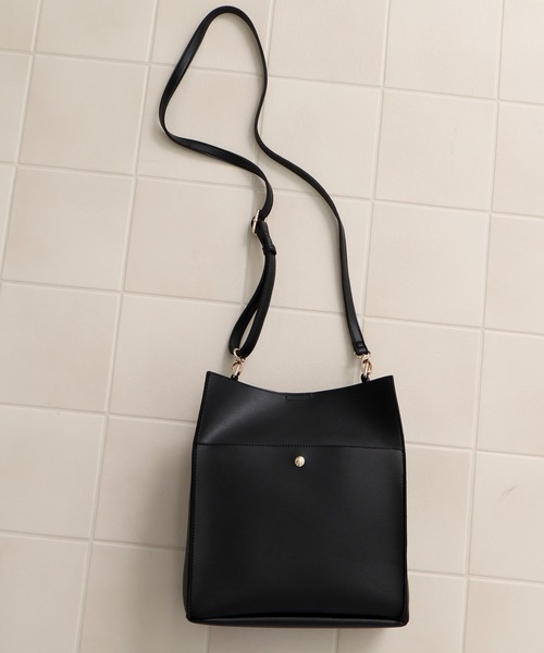 Honeys（ハニーズ）の「スクエアショルダーＢａｇ（ショルダーバッグ・レディース・ライトブラウン/ライトグレー/ブラック・FREE）」の2枚目の写真