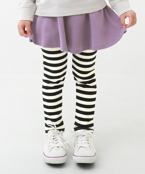 devirock（デビロック）の「10分丈ボーダースカッツ（スカート・キッズ・ピンク系その他/ブラック/ラベンダー/ブルー/キャメル/グリーン系その他・160cm/140cm/150cm/120cm/130cm/110cm/90cm/80ｃｍ/100cm）」の4枚目の写真