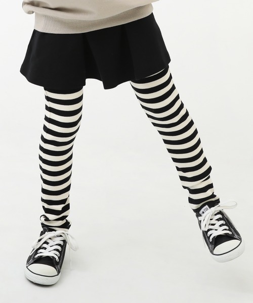 devirock（デビロック）の「10分丈ボーダースカッツ（スカート・キッズ・ピンク系その他/ブラック/ラベンダー/ブルー/キャメル/グリーン系その他・160cm/140cm/150cm/120cm/130cm/110cm/90cm/80ｃｍ/100cm）」の2枚目の写真