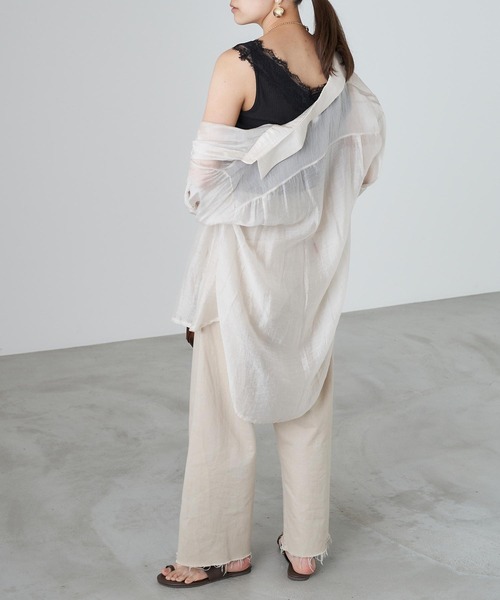 Chaco closet(チャコ クローゼット)の「リブ・レースタンクトップ(タンクトップ・レディース・グレー/ブラック/ホワイト・FREE)」の11枚目の写真