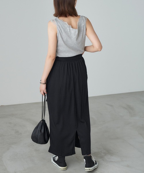 Chaco closet(チャコ クローゼット)の「リブ・レースタンクトップ(タンクトップ・レディース・グレー/ブラック/ホワイト・FREE)」の15枚目の写真