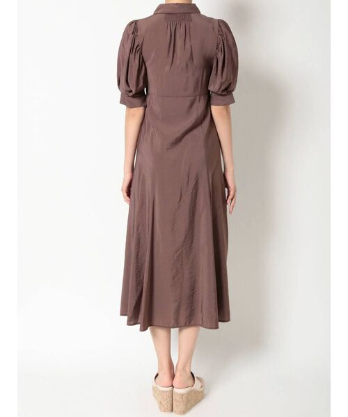 MERCURYDUO（マーキュリーデュオ）の「ギャザースリーブマーメイドシャツワンピース（ワンピース・レディース・ブラウン/ベージュ/ミント・FREE）」の7枚目の写真