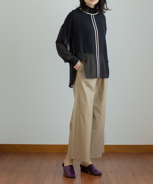 MARECHAL TERRE（マルシャルテル）の「フェイクレザーワイドギャザーパンツ（その他パンツ・レディース・ブラック/ベージュ/セージグリーン/モカ・SMALL/MEDIUM/LARGE）」の7枚目の写真