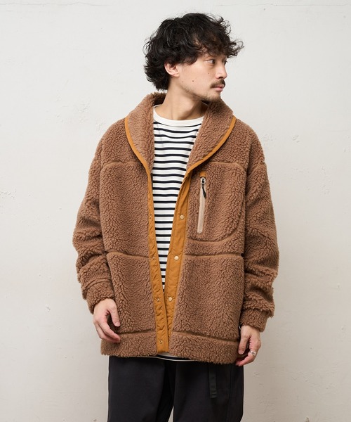 CIAOPANIC TYPY（チャオパニックティピー）の「【Fine 2月号掲載】【Ares / アース】ショールカラーボアカーディガン（その他アウター・メンズ・キャメル・ONE SIZE）」の2枚目の写真