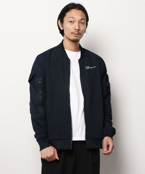 G-STAR（ジースター）の「MIXED CARGO BOMBER JACKET（スウェット・メンズ・ダークネイビー・SMALL/MEDIUM/LARGE/X-LARGE/X-SMALL）」の4枚目の写真
